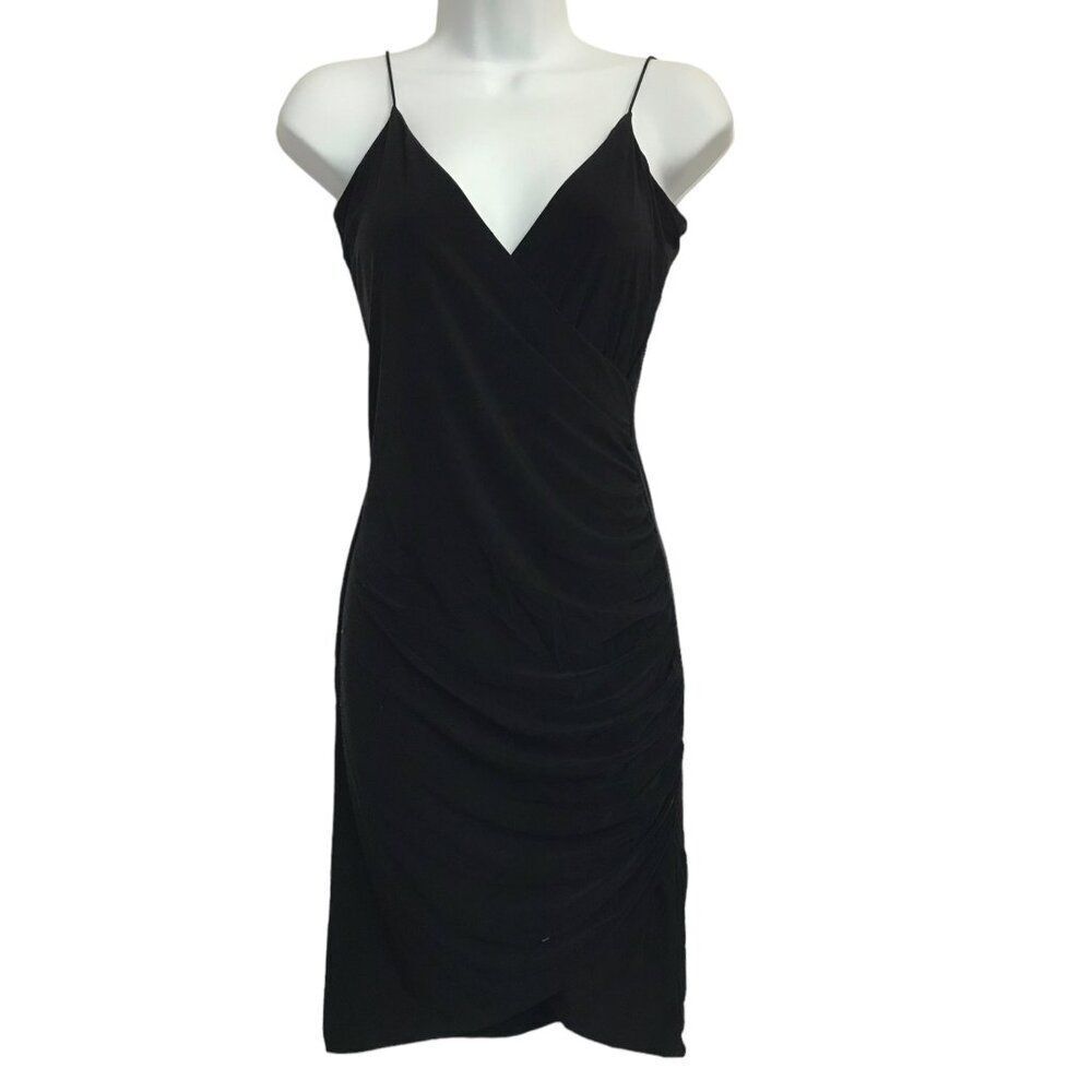 LEITH Sleeveless LBD Sz S Spaghetti Strap Little Black Dress Ruched Side Party
